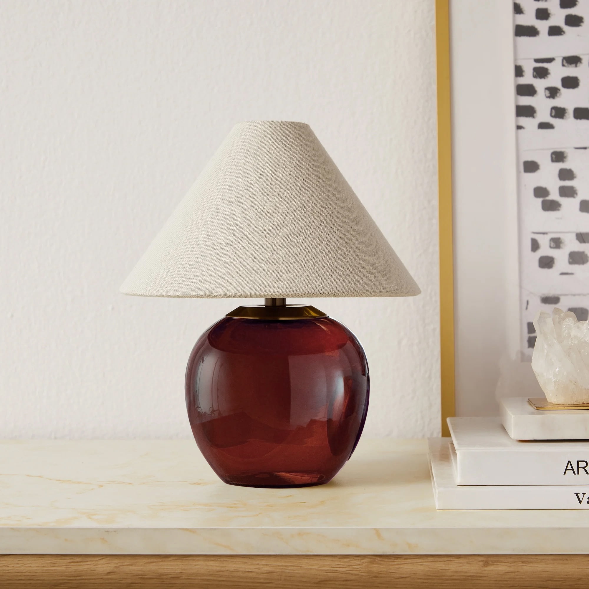Better Homes & Gardens Crimson Rechargeable LED Portable Table Lamp with Dimmable Touch Sensor