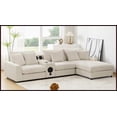 thumbnail image 6 of 114x64'' Modern Corduroy Sectional Sofa – L-Shaped with Bluetooth, USB & Storage for Living Room, 6 of 26