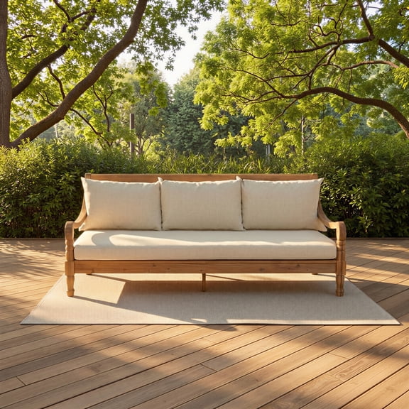 SAFAVIEH OUTDOOR Pasadena Day Bed, Natural/Beige