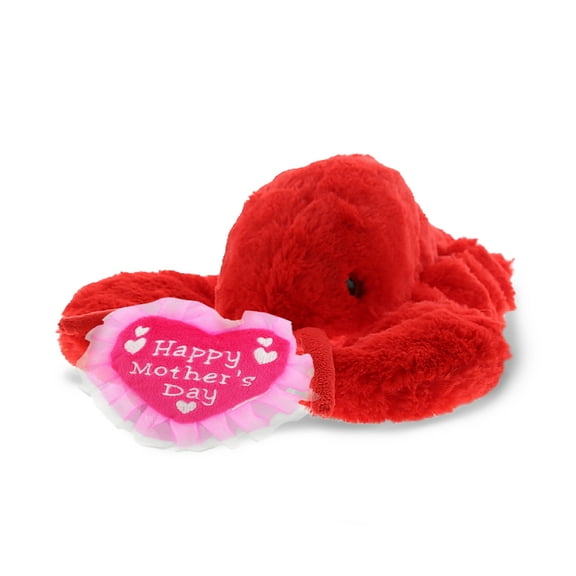 DolliBu Happy Mother's Day Super Soft Plush Elegant Red Lobster - Cute Stuffed Animal Present With Pink Heart Message for Best Mommy, Grandma, Wife, Daughter - Cute Sea Life Plush Toy Gift - 14" Inch
