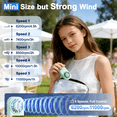 thumbnail image 3 of Mini Handheld Fan:11000RPM High Speed Portable Fan with 5 Speeds,Ultra-Lightweight 56g Pocket Fan for Travel Essentials,Super Slim Mini Personal Fan for Travel, Makeup, Home, Office, 3 of 8
