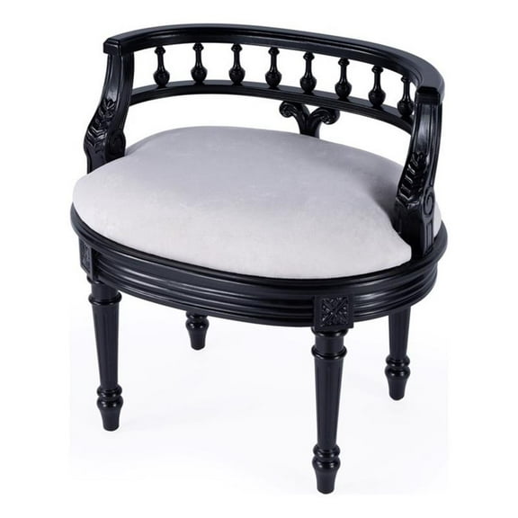 Butler Specialty Company Hathaway Upholstered 22.5"W Vanity Seat -Black Licorice