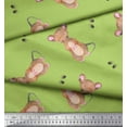thumbnail image 3 of Soimoi Green Silk Fabric Footprints & Mouse Kids Decor Fabric Printed Yard 44 Inch Wide, 3 of 5