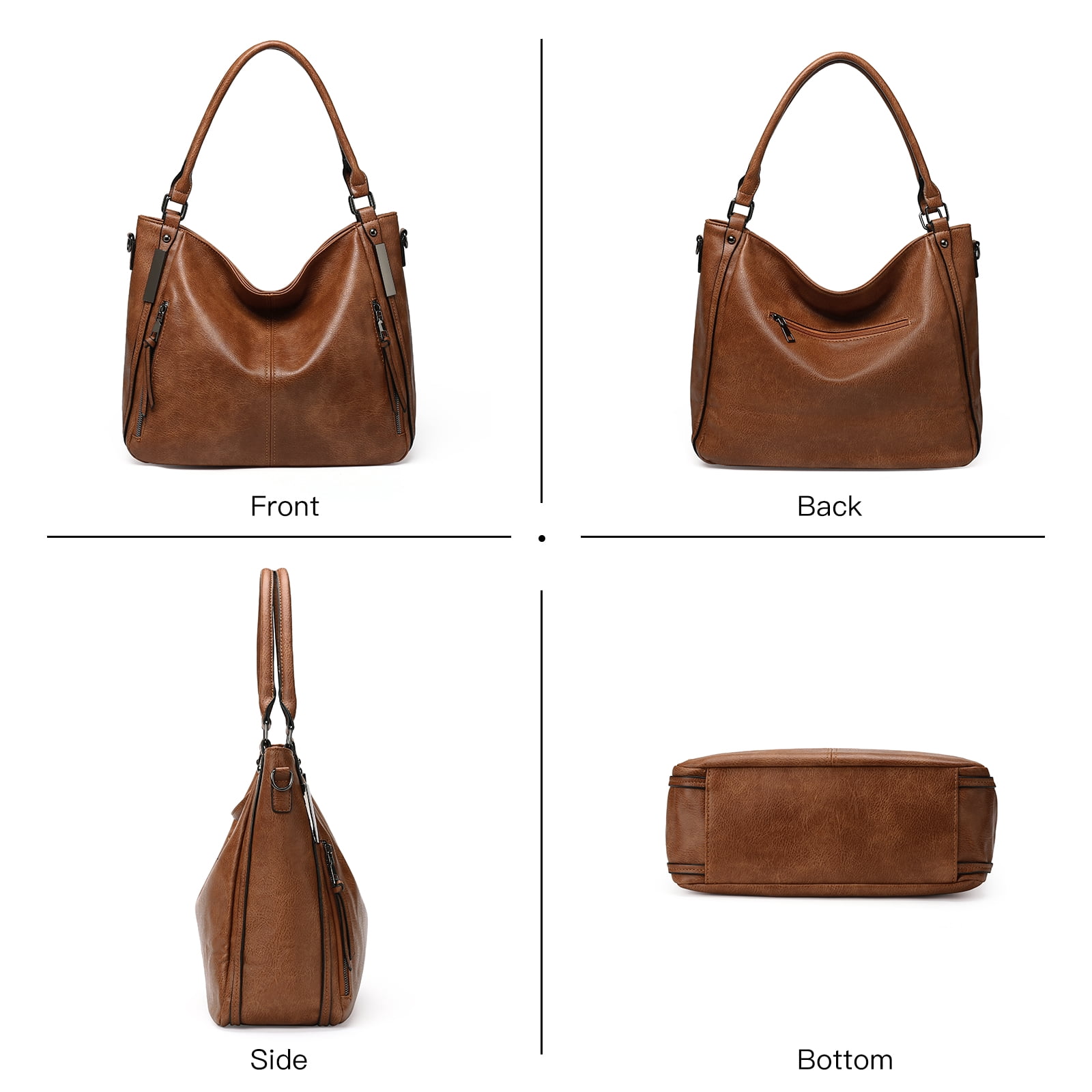 KALUNMA Hobo Crossbody Bags for Women Leather Hobo Handbags Retro Large Size Shoulder Bag Crossbody Purse