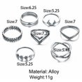 thumbnail image 4 of Xihbxyly Juego de Anillos de Aleación con Diseño de Hojas de Moda, Colección de Joyas de Hip Hop de Moda, Juego de 7 Anillos, Accesorios de Moda para Mujer y Niña, Diseño Especial, Versátil, Ideal pa, 4 of 7
