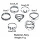 thumbnail image 3 of Fiudx Juego de Anillos de Aleación con Diseño de Hojas de Moda, Colección de Joyas de Hip Hop de Moda, Juego de 7 Anillos, Accesorios de Moda para Mujer y Niña, Diseño Especial, Versátil, Ideal para, 3 of 6