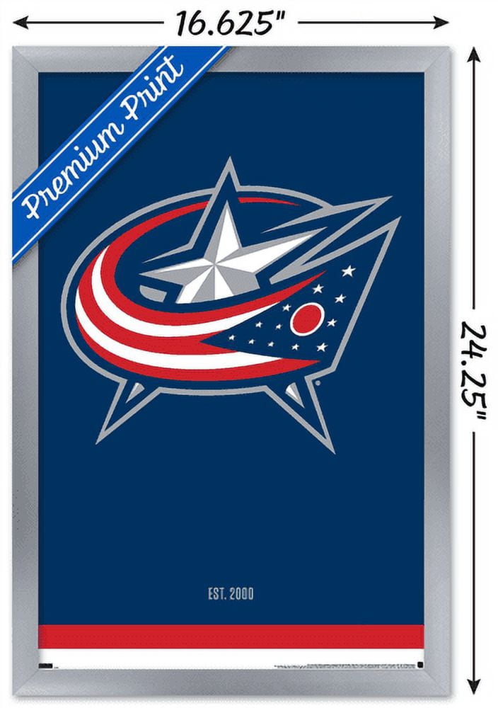 NHL Columbus Blue Jackets - Logo 21 Wall Poster, 14.725" x 22.375", Framed