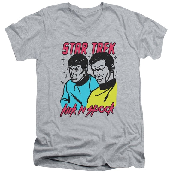 Star Trek - Kirk N Spock - Slim Fit V Neck Shirt - Small