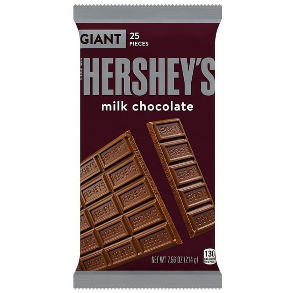 Pack of 2 Hershey's Milk Chocolate Giant Candy, Bar 7.56 oz, 25 Pieces