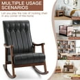 thumbnail image 3 of AVAWING Upholstered Rocking Chair Set of 2, Modern High Back Armchair, Adult Single Sofa, Old Man Chair, Black, 3 of 8