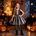 thumbnail image 2 of LILIYA Girls Halloween Sleeveless Dress with Pumpkin Embellished Bodice, Elegant Gown for Autumn Parties and Stage 4-5 Years, 2 of 7