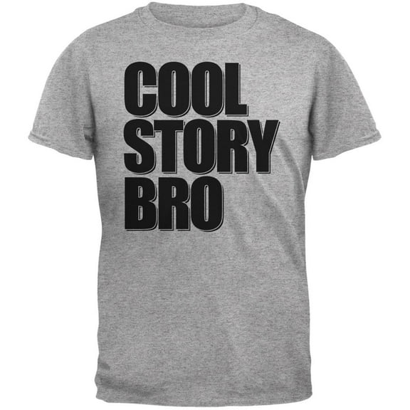 Cool Story Bro Heather Grey Adult T-Shirt - X-Large