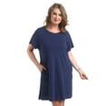 thumbnail image 3 of FEREMO 100% Cotton Plus Size Nightgowns for Women Short Sleeve House Dress Sleepwear with Pockets, 3 of 5