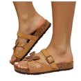thumbnail image 1 of Sandales à Enfiler avec Strass et Papillon pour Femmes 2025 Plage Semelle en Liège Scintillante, 1 of 6