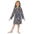 thumbnail image 6 of FORMRS Niños Bathrobe Unisex Hooded Robe Soft Plush Pajamas Sleepwear, Size 2-3T, Pink Christmas Splendor, 6 of 7
