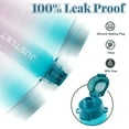 thumbnail image 6 of JUSTLET 24oz Sports Water Bottle with Motivational Time Marker & Leakproof Lid, Green Purple, 6 of 9