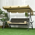 thumbnail image 2 of Outsunny 3-Seat Porch Swing with Canopy Outdoor Swing Chair w/ Rattan Seat, 2 of 10
