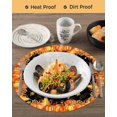 thumbnail image 3 of 13 Inch Round Placemats Set of 6, Orange Fall Non Slip Heat Insulation PP Table Mats, Black Maple Leaf Pumpkins Thanksgiving Washable Place Mats for Kitchen Dining Party Table Decor, 3 of 7