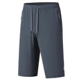 thumbnail image 2 of Ceisia Men's Summer Quick Dry Capris with Elastic Drawstring Waist & Zipper Pockets Dark Gray L Gifts, 2 of 6