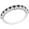 1/2 Carat T.W. Round Black and White Diamond Eternity Ring in Sterling Silver