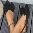 thumbnail image 2 of Women's Bowknot Pointed Toe Slingback Flats Shoes Comfortable Slip On Walking Flat Low Heel Dress Shoes Black Size 7, 2 of 8