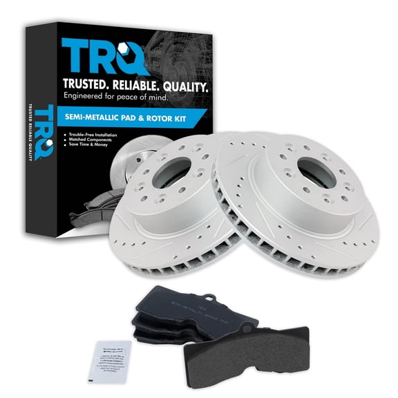 TRQ Front Performance Brake Pad & Rotor Kit Brake Pads Brake Rotors Set Semi-Metallic Premium G-Coated Fits Select 1965-1982 Chevrolet Corvette