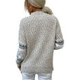 thumbnail image 6 of Women’s Casual Leopard Print Knitted Pullover Sweaters Long Sleeve Crew Neck Jumper Tops, 6 of 6