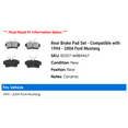 thumbnail image 2 of Rear Brake Pad Set - Compatible with 1994 - 2004 Ford Mustang 1995 1996 1997 1998 1999 2000 2001 2002 2003, 2 of 2