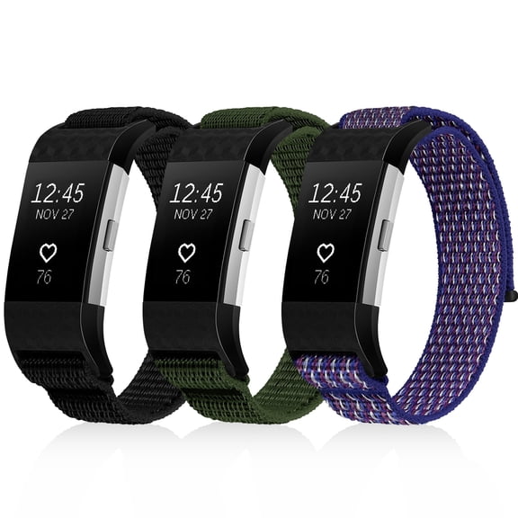 Vodtian Sports Nylon Band for Charge 2, Solo Loop Stitched Nylon Replacement Strap, Skin-Friendly Soft Wristband for Charge 2 Men Women