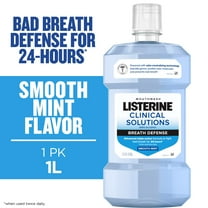 Listerine Breath Defense Alcohol-Free Mouthwash Oral Care, Smooth Mint, 1 L