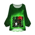 thumbnail image 6 of Sheghy Halloween Costumes for Women Dressy Tops for Women Crew Neck A-Line Button Front for Summer Army Green S, 6 of 7