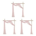 thumbnail image 4 of Ruiboury Wedding Arch Drapes Add Romantic Atmosphere With Wide Application Wedding Arch Draping Fabric Polyester Wedding Valance silver pink 3Set, 4 of 6