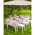 thumbnail image 4 of Hokiten Outdoor Tablecloths with Umbrella Hole & Zipper, Pink Floral Rectangle Tablecloth 52x70 Inch, Spring Rustic Botanical Flowers Herbs Waterproof Table Cloth, Patio/Pool/Picnic Table Covers, 4 of 7