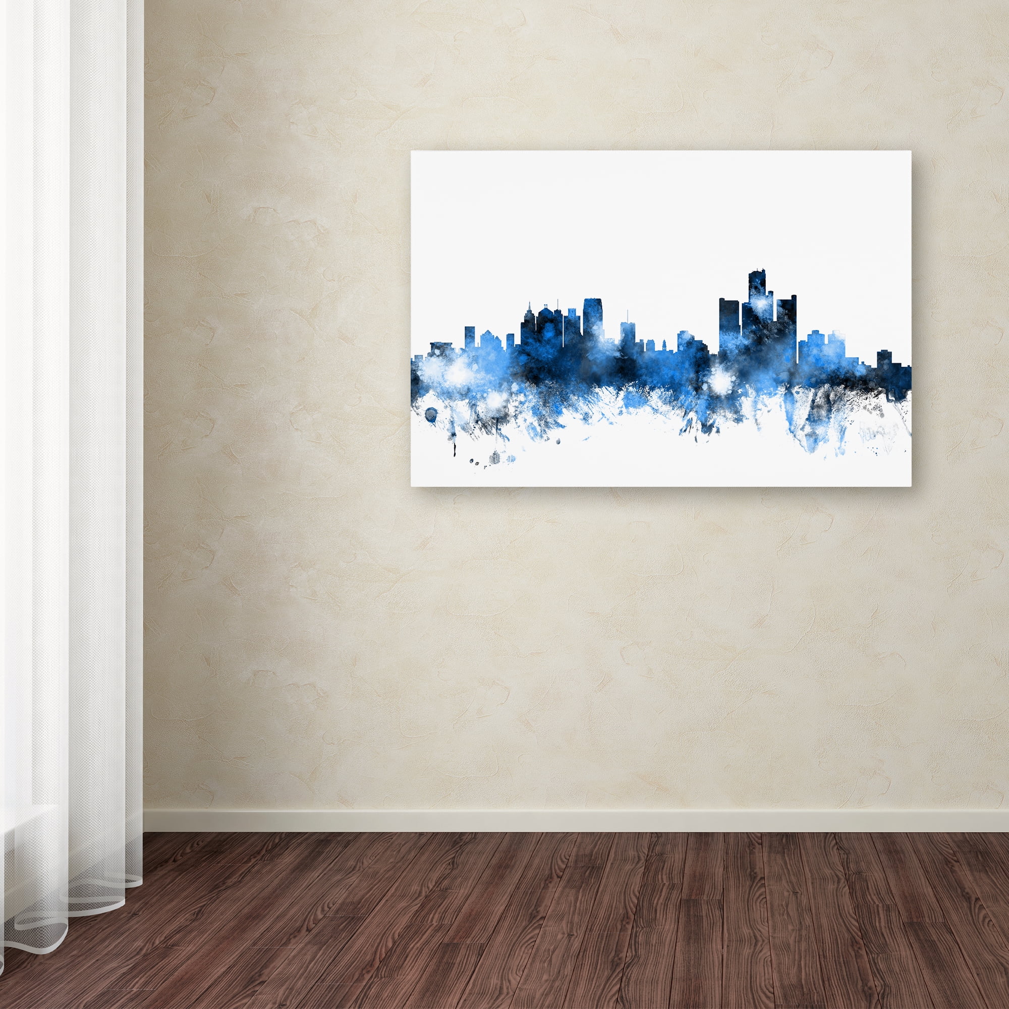 Michael Tompsett 'Detroit Michigan Skyline II' Canvas Art