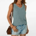 thumbnail image 4 of Lmnyox Summer Tank Tops for Women Ribbed V Neck Sleeveless Tank Shirts Casual Loose Solid Color Fashion Tees, 4 of 5