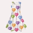 thumbnail image 5 of Spazoro Girls Midi Dresses, Balloon Print Sleeveless Crew Neck A-Line Casual Summer Dresses for Girls Multicolor Size 10-13, 5 of 6