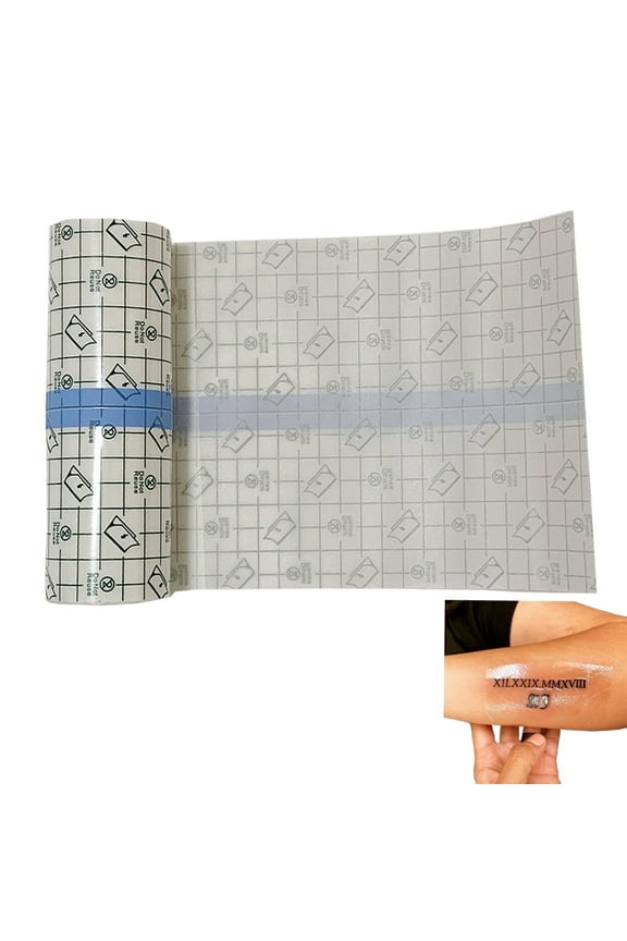 Waterproof Tattoo Aftercare Bandage ( 6 in x11 yd Roll) Transparent Wound Healing Dressing Protective Film Adhesive Second Skin Tattoo Supplies