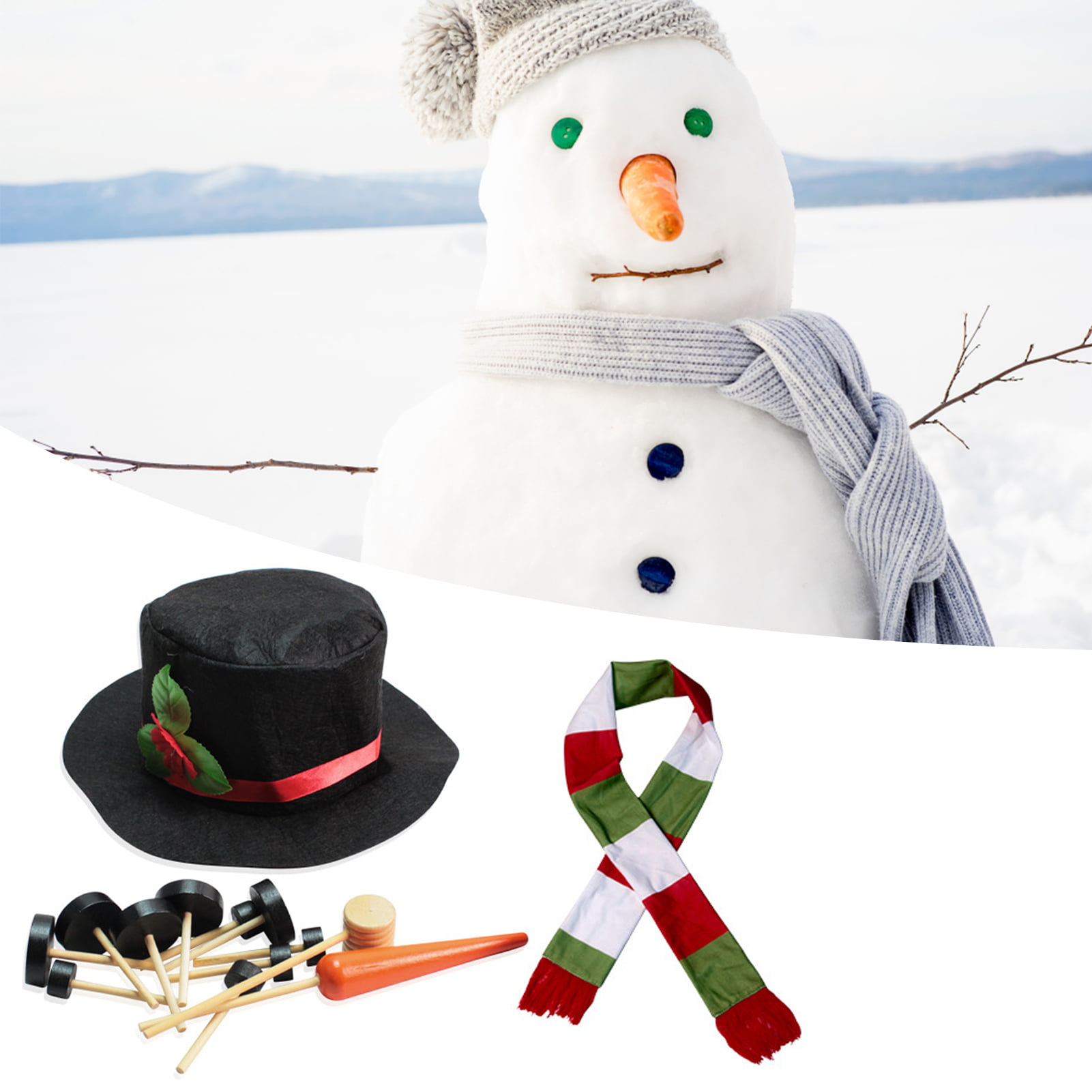  Colovis 16Pcs Snowman Decorating Kit, Snowman Making Kit Winter  Party Kids Toys Christmas Holiday Decoration Gift(1 Pack) : Toys & Games