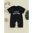 thumbnail image 2 of EYIIYE Combinaison de Base pour Bébé Garçon Manches Courtes Justaucorps Col Rond Broderie Lettres Été Vêtements Décontractés Quotidiens, 2 of 9