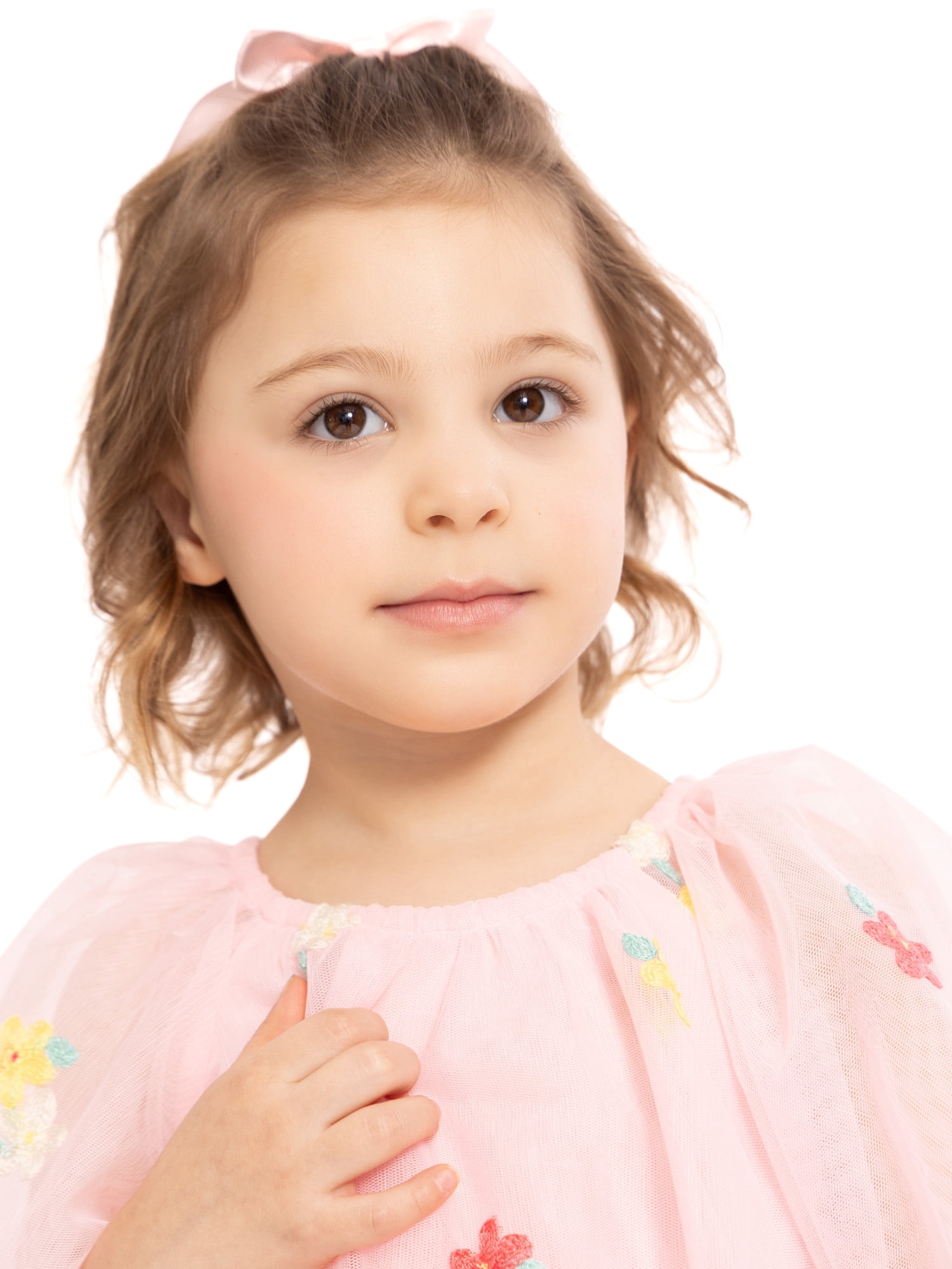 Wonder Nation Toddler Girls Floral Print Dress with Short Sleeves, Sizes 12M-5T