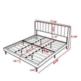 thumbnail image 3 of BSHTI King Size Platform Bed Frame with Velvet Upholstered Headboard, Modern Bedroom Furniture with Wood Support, No Box Spring Needed, Easy Assembly, Black, 3 of 10