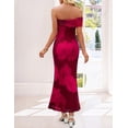 thumbnail image 5 of Merokeety Womens Summer Dresses Floral Off Shoulder Ruched Mesh Bodycon Maxi Dress Red m, 5 of 5