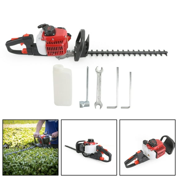 Gas Hedge Trimmer 24" Double Sided Blade 26cc Recoil Gasoline Trim Blade
