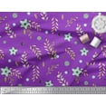 thumbnail image 3 of Soimoi Purple Cotton Cambric Fabric Berry Seeds Leaves Print Fabric by the Yard 56 Inch Wide, 3 of 3