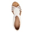 thumbnail image 3 of CHARTER CLUB Womens White Crisscross Straps Elastic Gore Comfort Ginifur Round Toe Wedge Zip-Up Dress Sandals 7.5 M, 3 of 4