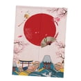 thumbnail image 3 of Japonais Noren Porte Suspendu Rideau Tapisserie Décor Japonais Porte Rideau Chambre Rouge Soleil et Sakura S, 3 of 8