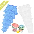 thumbnail image 1 of Stretchable Silicone Lids, 12 Silicone Stretch Lids In Different Sizes, For Glasses, Pots, Mugs, Cans, Melons, 1 of 7