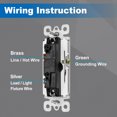 thumbnail image 4 of Interruptor de luz de pared unipolar BESTTEN, paquete de 20, 15 A 120/277 V, 4 of 6