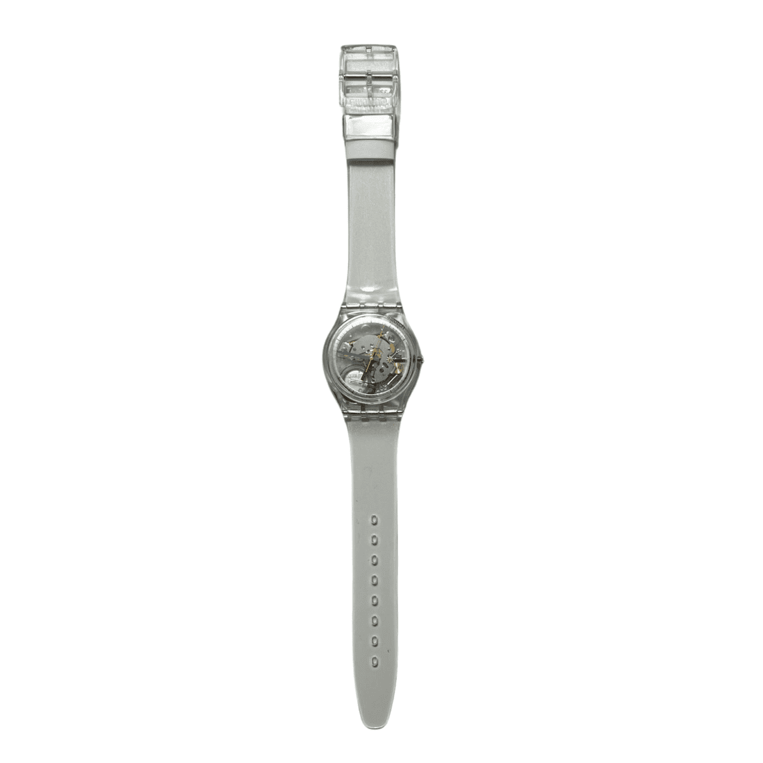 Swatch LK243 Women's Strawberry Jam Silver Dial Red Leather Strap