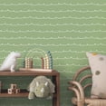 thumbnail image 2 of Advantage Wiggle Line Green Stripe Wallpaper, 2 of 5